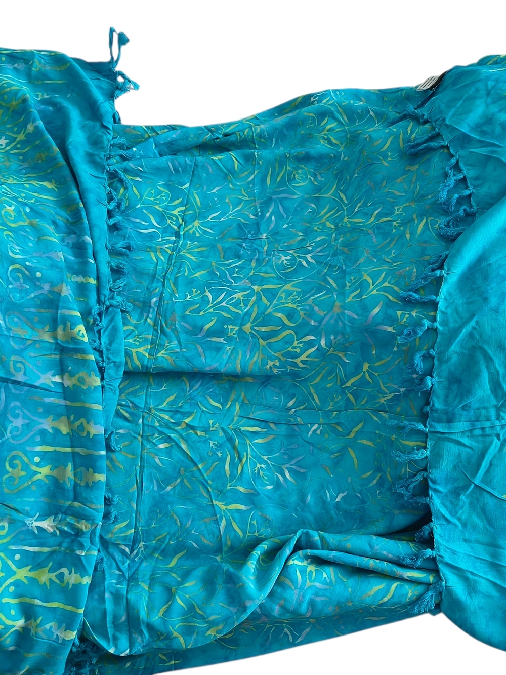 Turquoise Blue Print Scarf/Shawl/Sarong